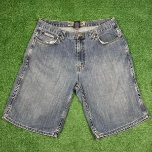 Vintage Y2K Denim Shorts – U.S. Polo Assn. Light Wash Baggy Fit Size: 36